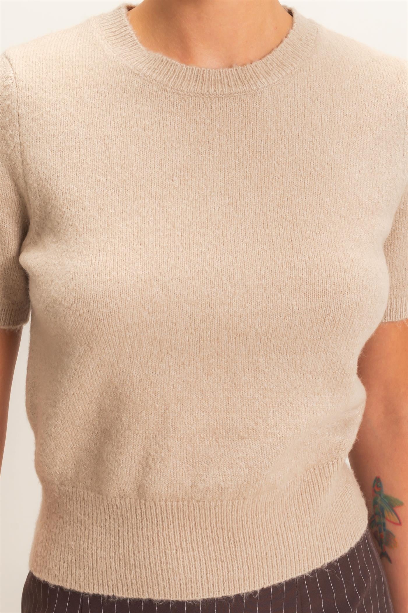 Darren Sweater Top- Taupe