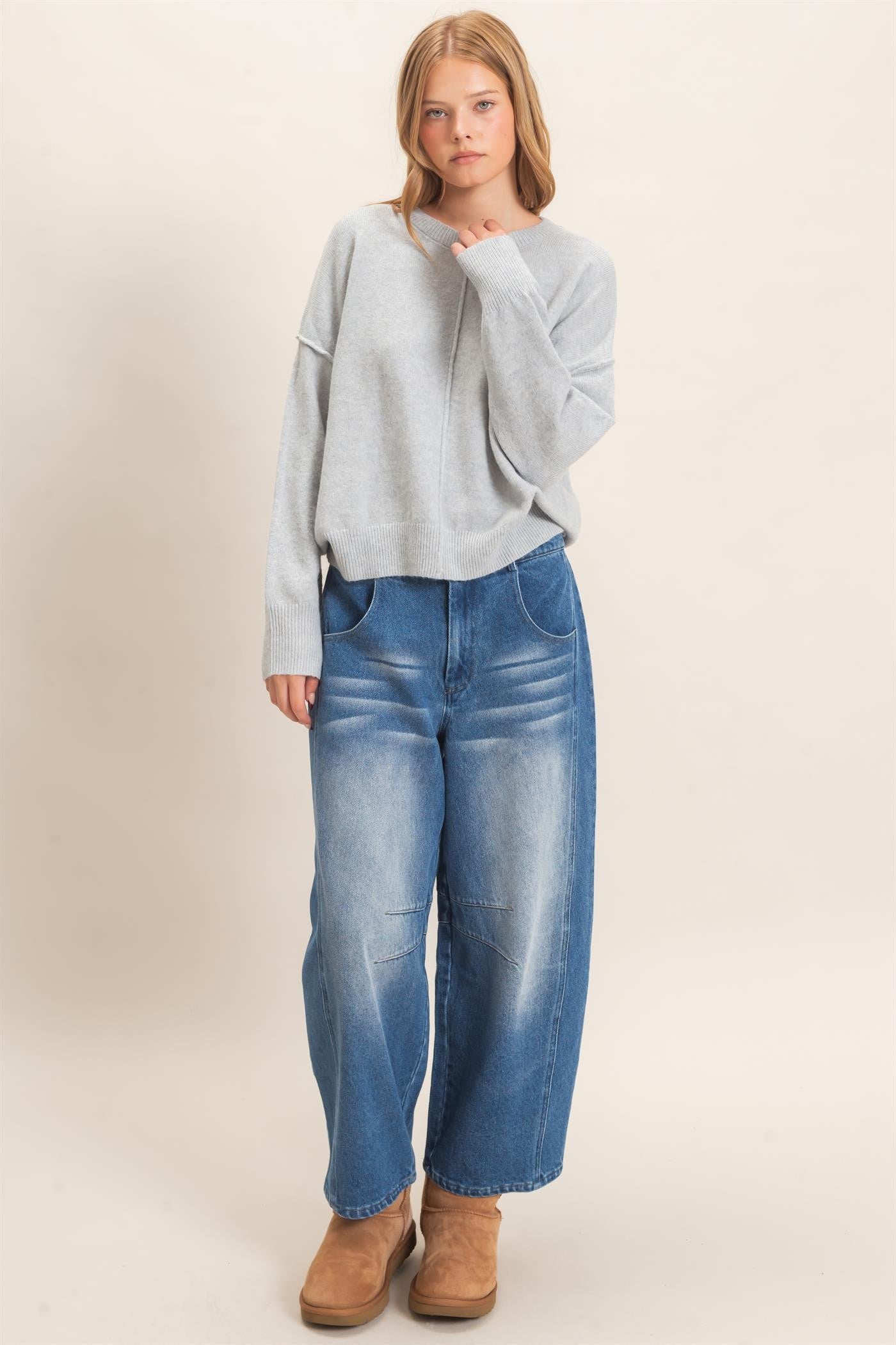 Donnelly Sweater- Misty Blue/Gray