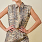 Tiger Denim Crop Vest