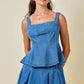 Denim Peplum Top