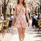 Mina Embroidery Mini Dress- White Combo