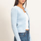 Cedar Cable Knit Cardigan- Ice Blue