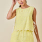 Kenny Eyelet Tied Top- Lemon