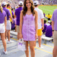 Lina Contrast Mini Dress- Purple/White
