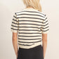 Naomi Striped Cardigan Top- Black