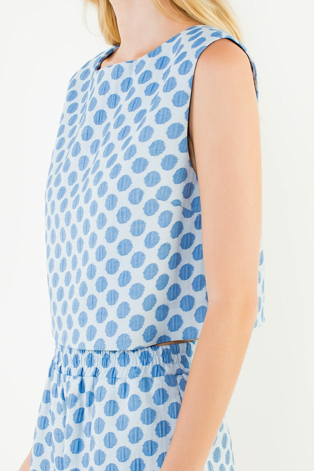 Dotty Polka Dot Top- Blue