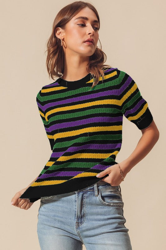 Basin MG Stripe Top- Black