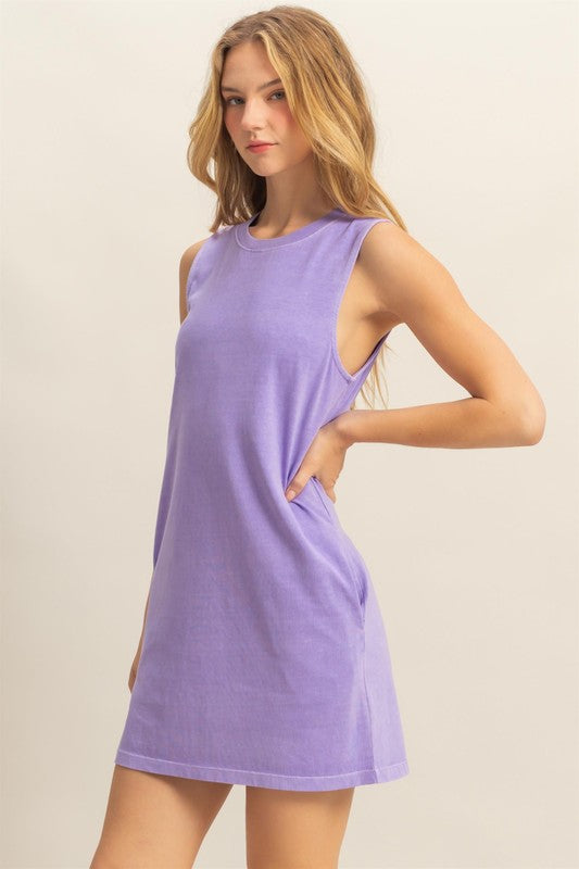 Peter Sleeveless Pocket Dress- Wisteria