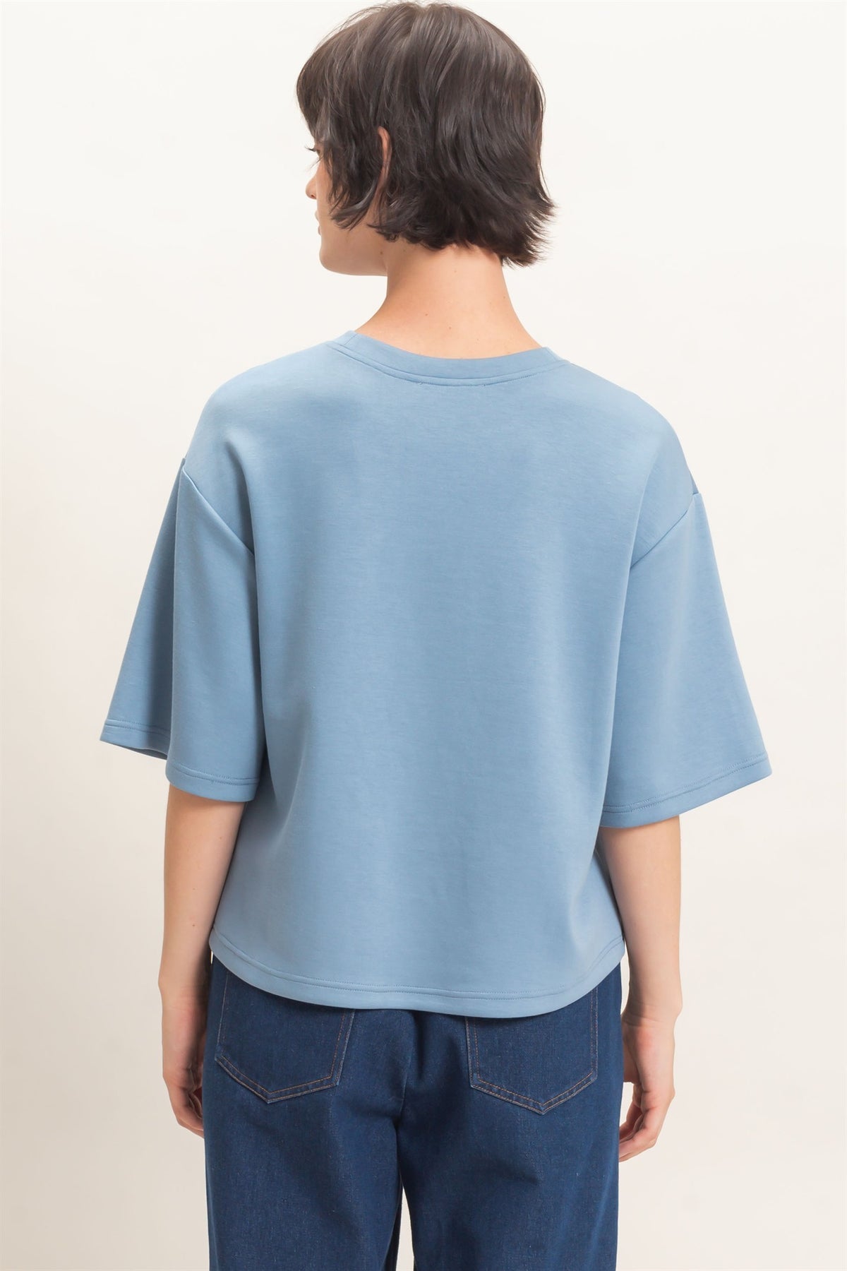 Dalton Loose Fit Top- Dusty Blue