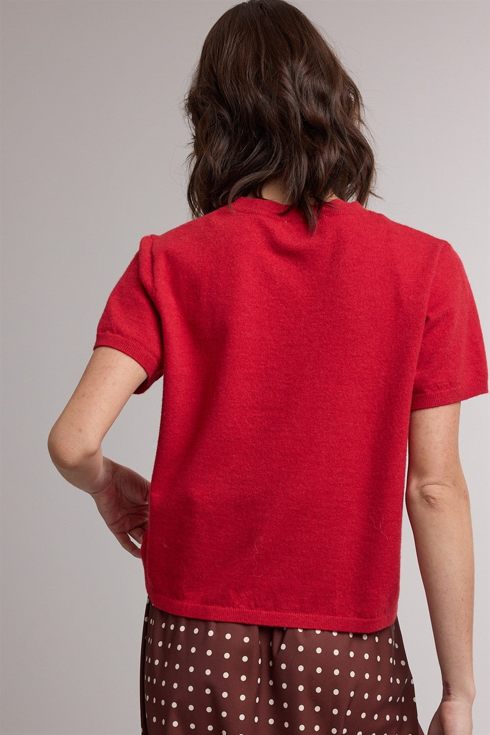 Crystal Sweater Top- Chili