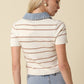 Shyla Striped Collar Top
