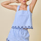Billiot Scallop Top- Blue