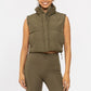Cropped High Neck Puffer Vest