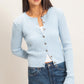 Cedar Cable Knit Cardigan- Ice Blue