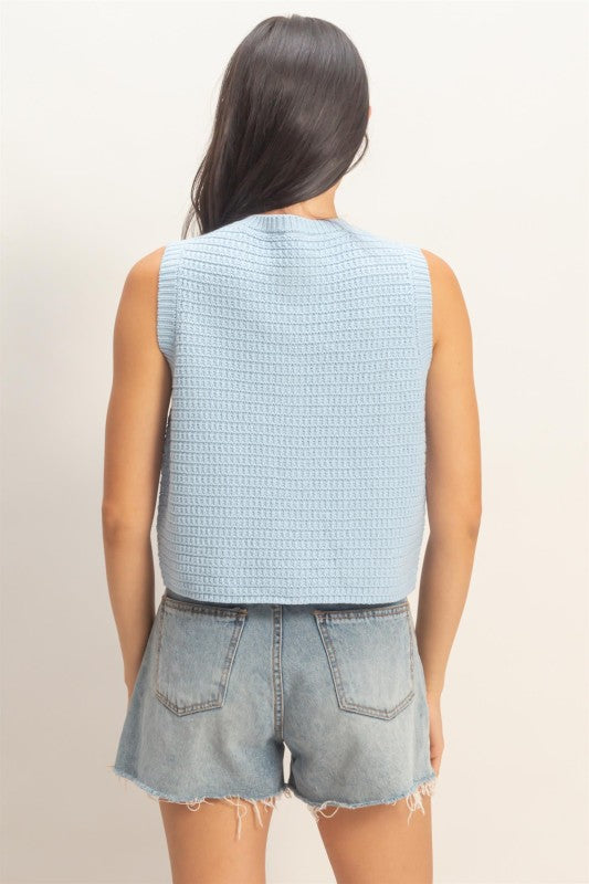 Talon Textured Vest- Ice Blue