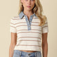 Shyla Striped Collar Top