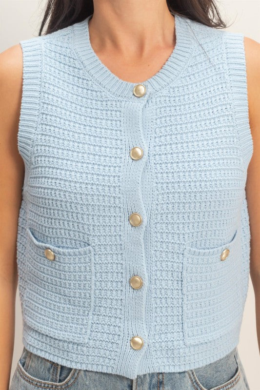 Talon Textured Vest- Ice Blue
