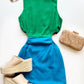 Grier Cut Out Mini Dress- Green/Blue