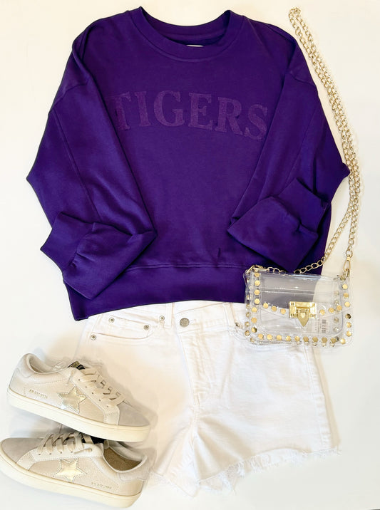 Tigers Tonal Sweatshirt- Purple