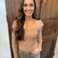 Silve Ribbed Sweater Top- Taupe