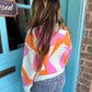 Sunny Abstract Sweater-Pink/Orange/Blue