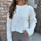 Tatiana Cable Sweater- Cream