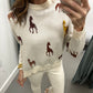 Horse Pattern Sweater- Cream