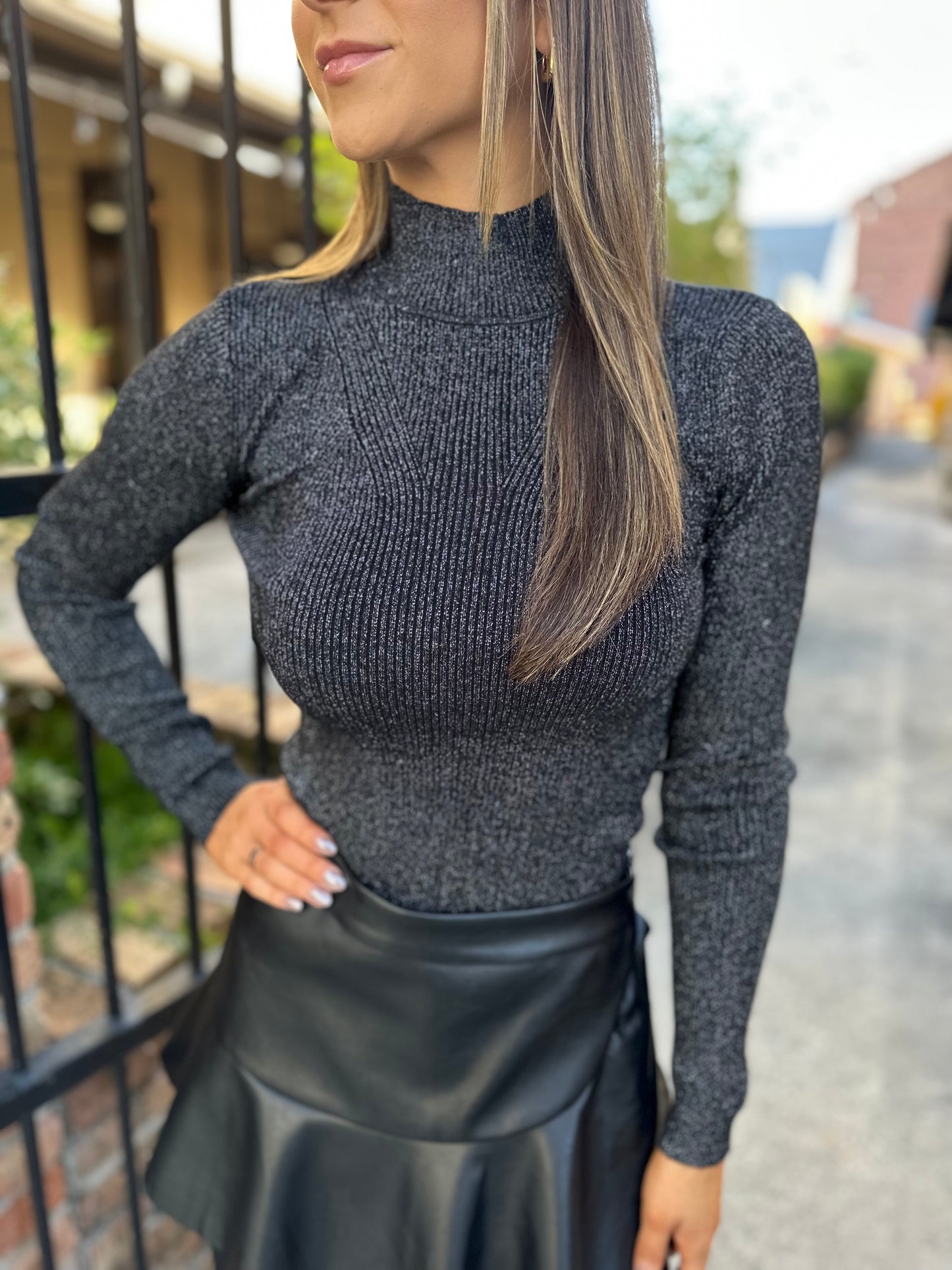 Sarita Sweater- Black Sparkle