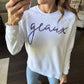Geaux Embroidered Sweatshirt- White