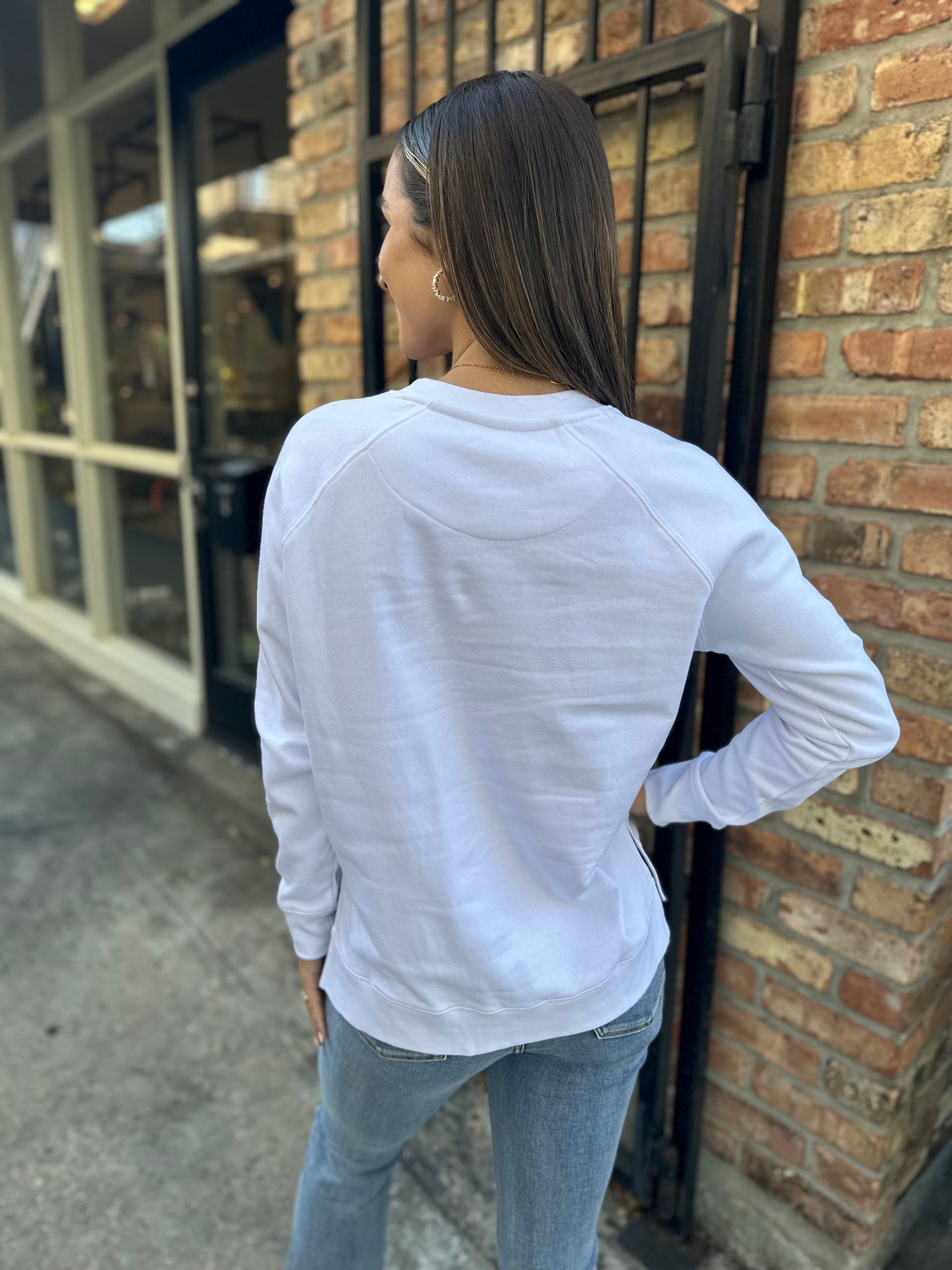 White sequin hot sale sweatshirt