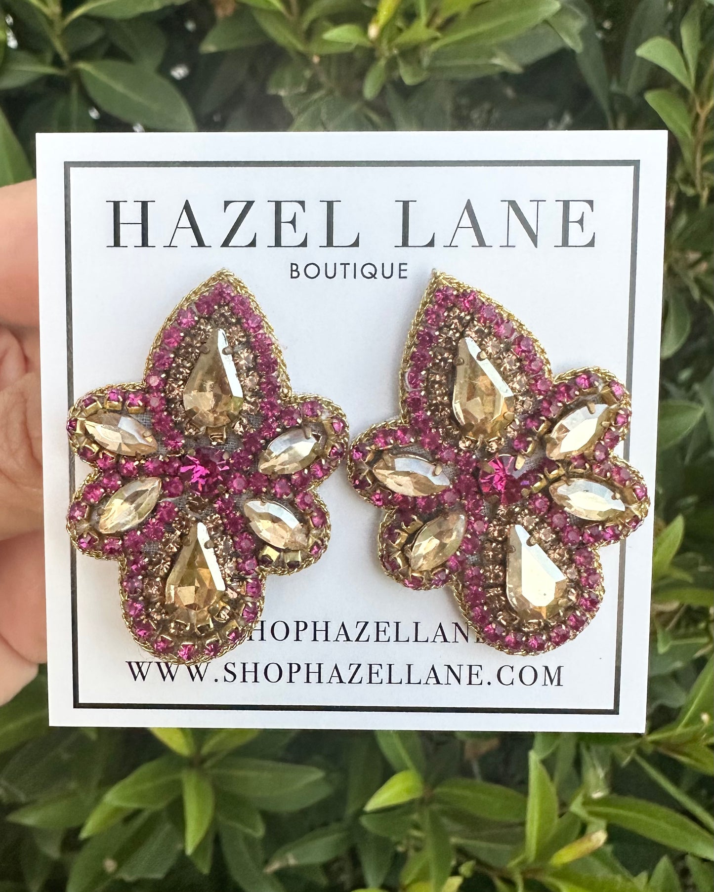 Hailee Earrings- Purple & Gold