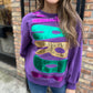Mardi Gras Foil Word Sweatshirt