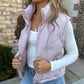 Lilly Cropped Puffer Vest- Ash Rose