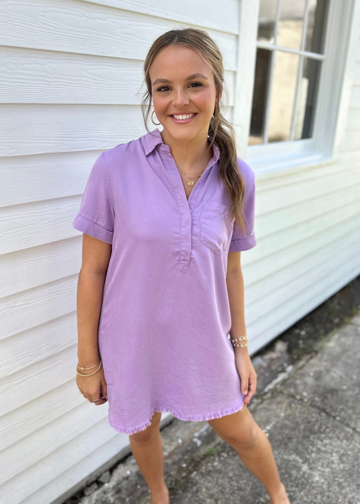 purple denim dress women Moon Washed Mini Dress- Violet – Hazel Lane Boutique Dentistoflosangeles Color:CANDIED SUGAR Flowy Long Dresses Women's Backless Black Dresses stitching and reinforced panels