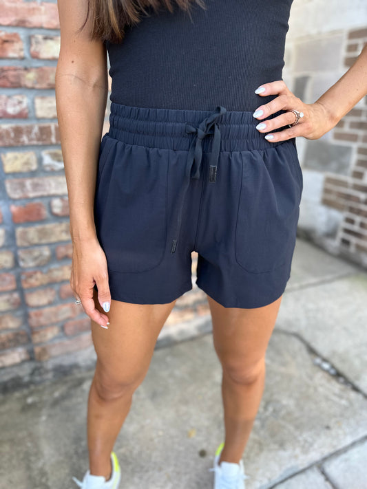 Mona Athletic Shorts-Black