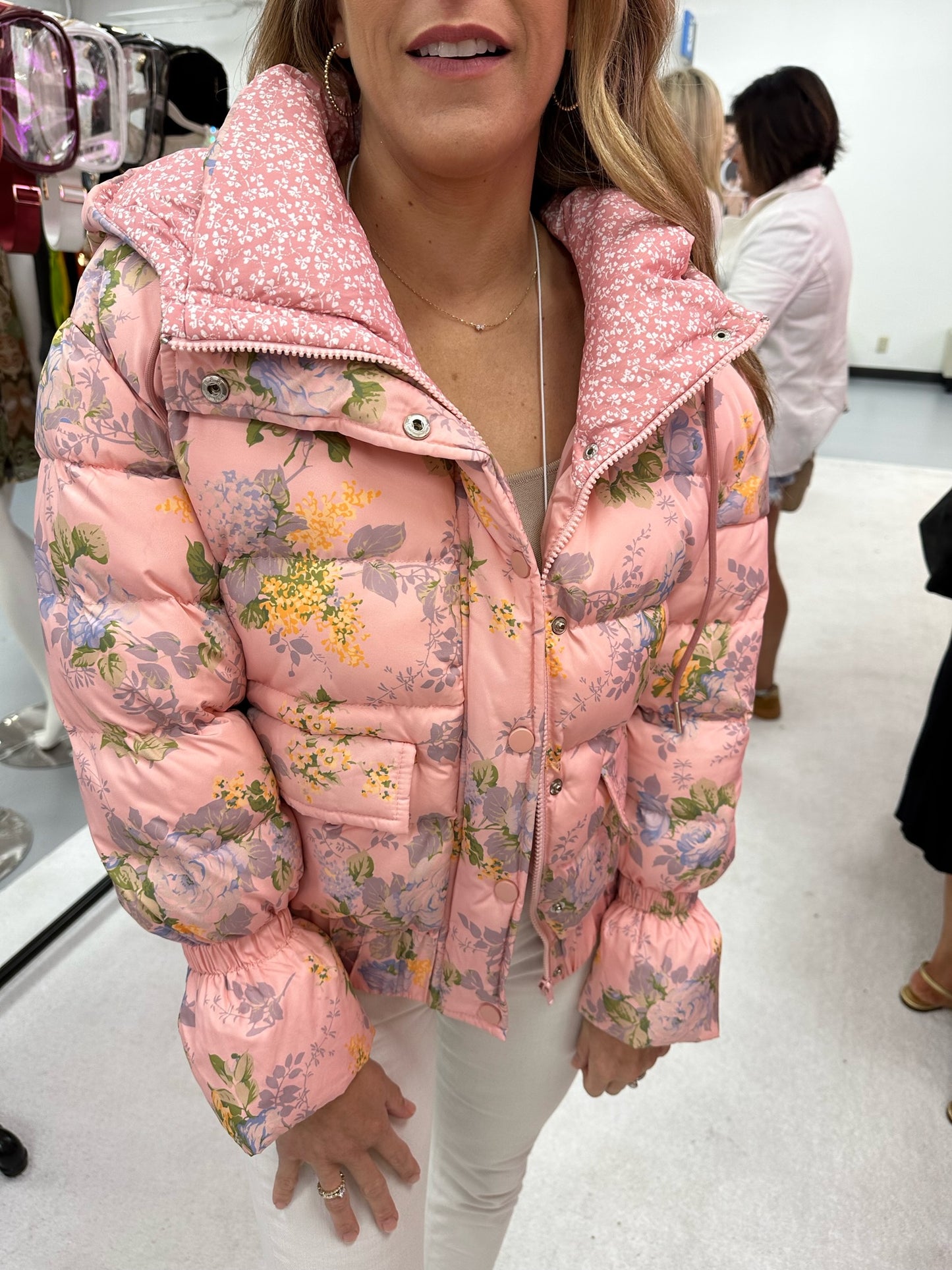 Floral Puffer- Pink