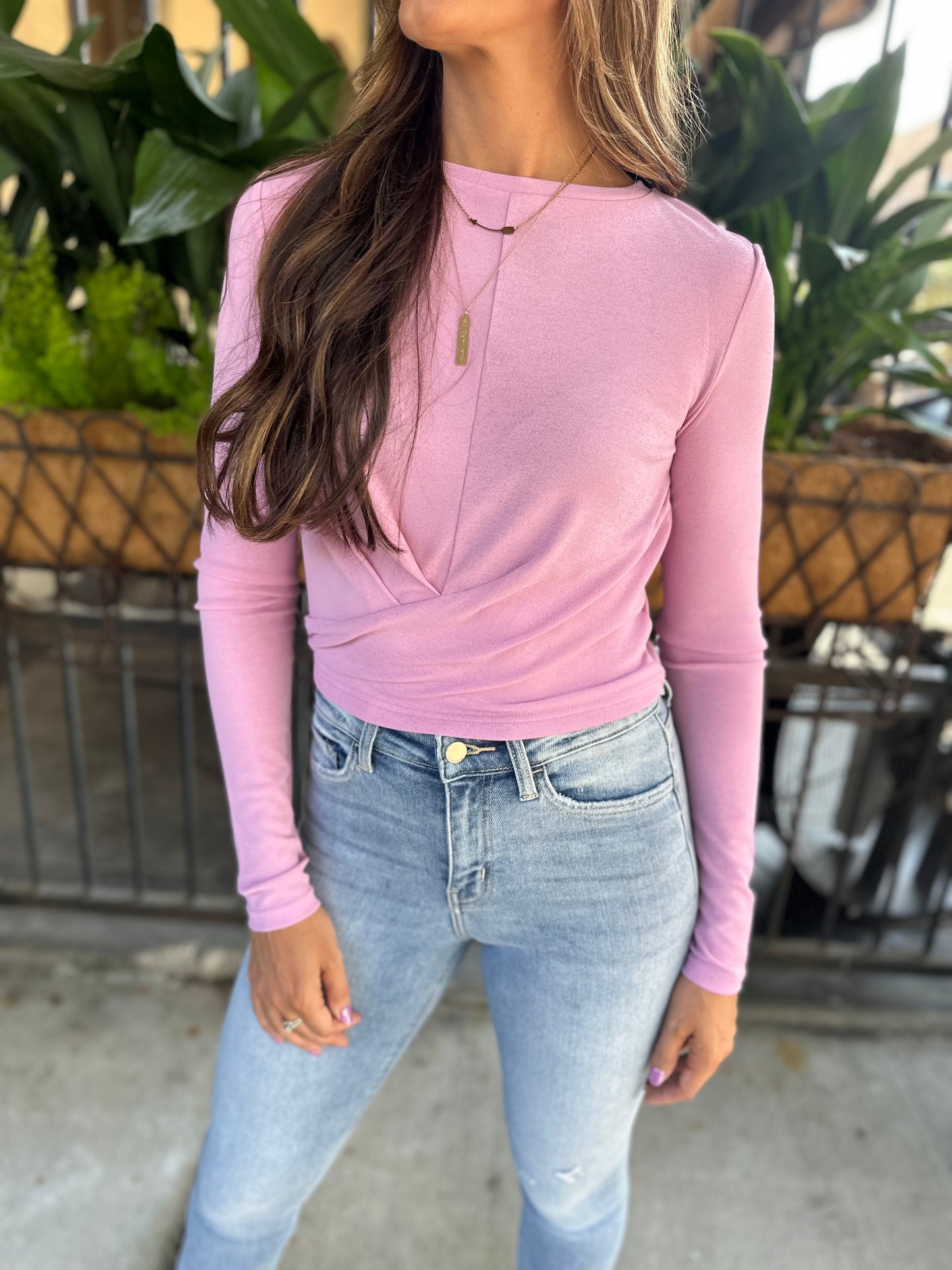 Astrid Long Sleeve Top- Lilac