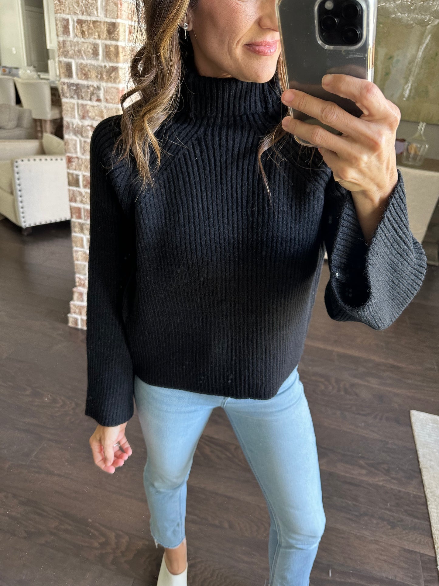 Veronica Turtleneck Sweater- Black