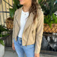 Juno Faux Leather Biker Jacket- Taupe