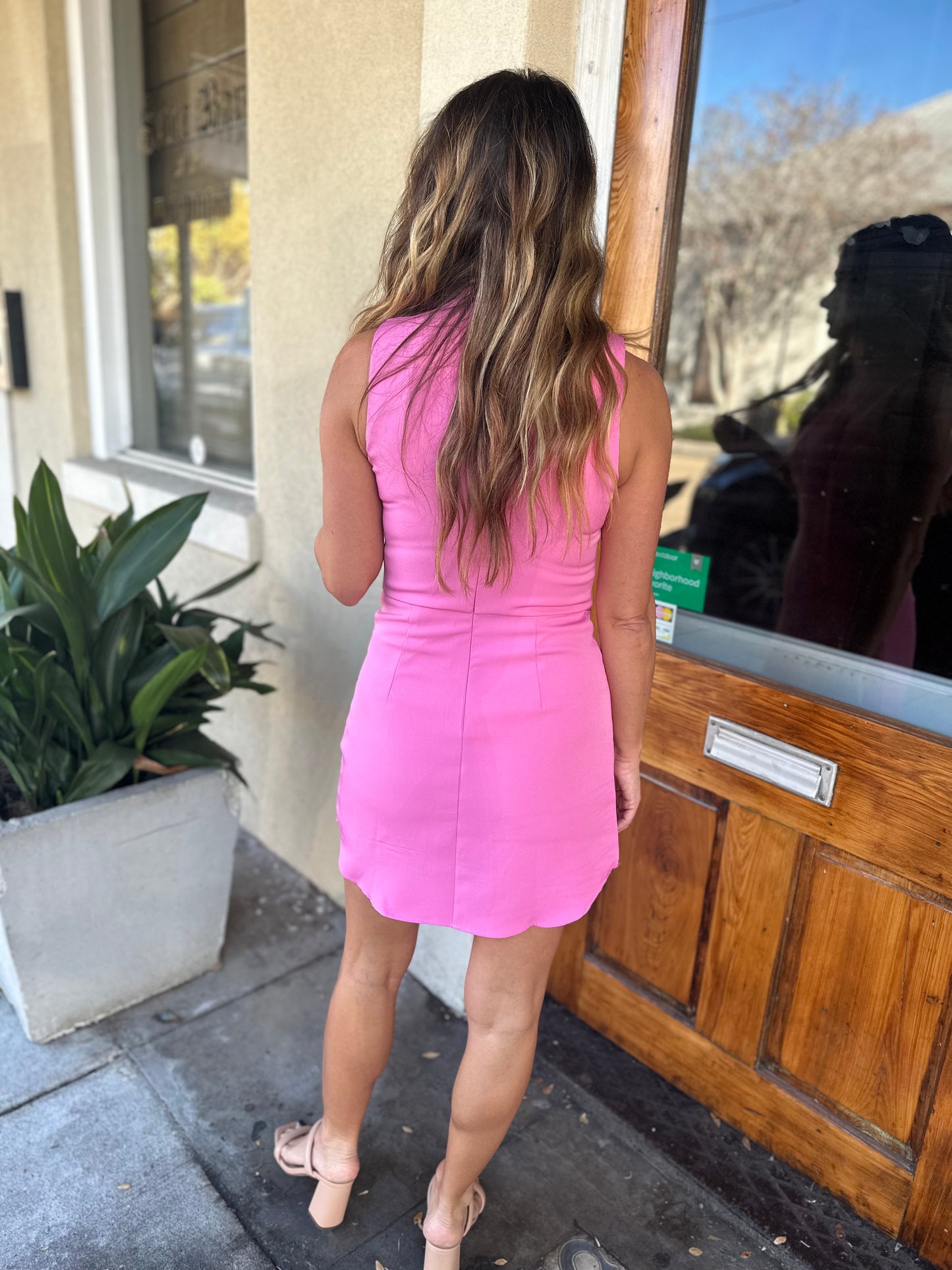 Miles Sleeveless Dress- Pink