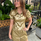 Golden Button Down Dress- Gold