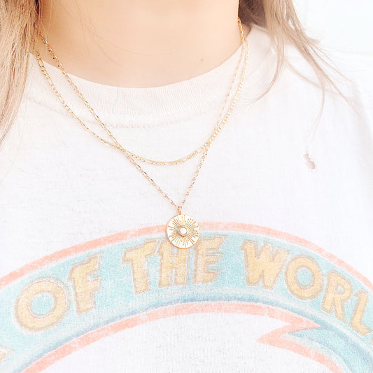 Opal Coin Necklace