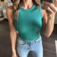 Farrah Fitted Ribbed Bodysuit- Green