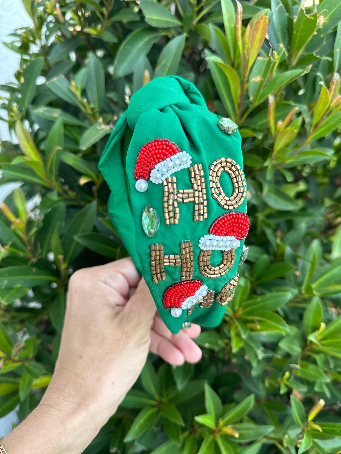 Ho Ho Ho Knot Headband- Green