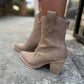 Tara Western Ankle Boots- Cedar Wood