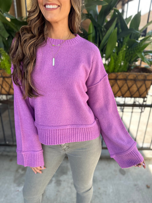 Posie Plum Sweater- Purple