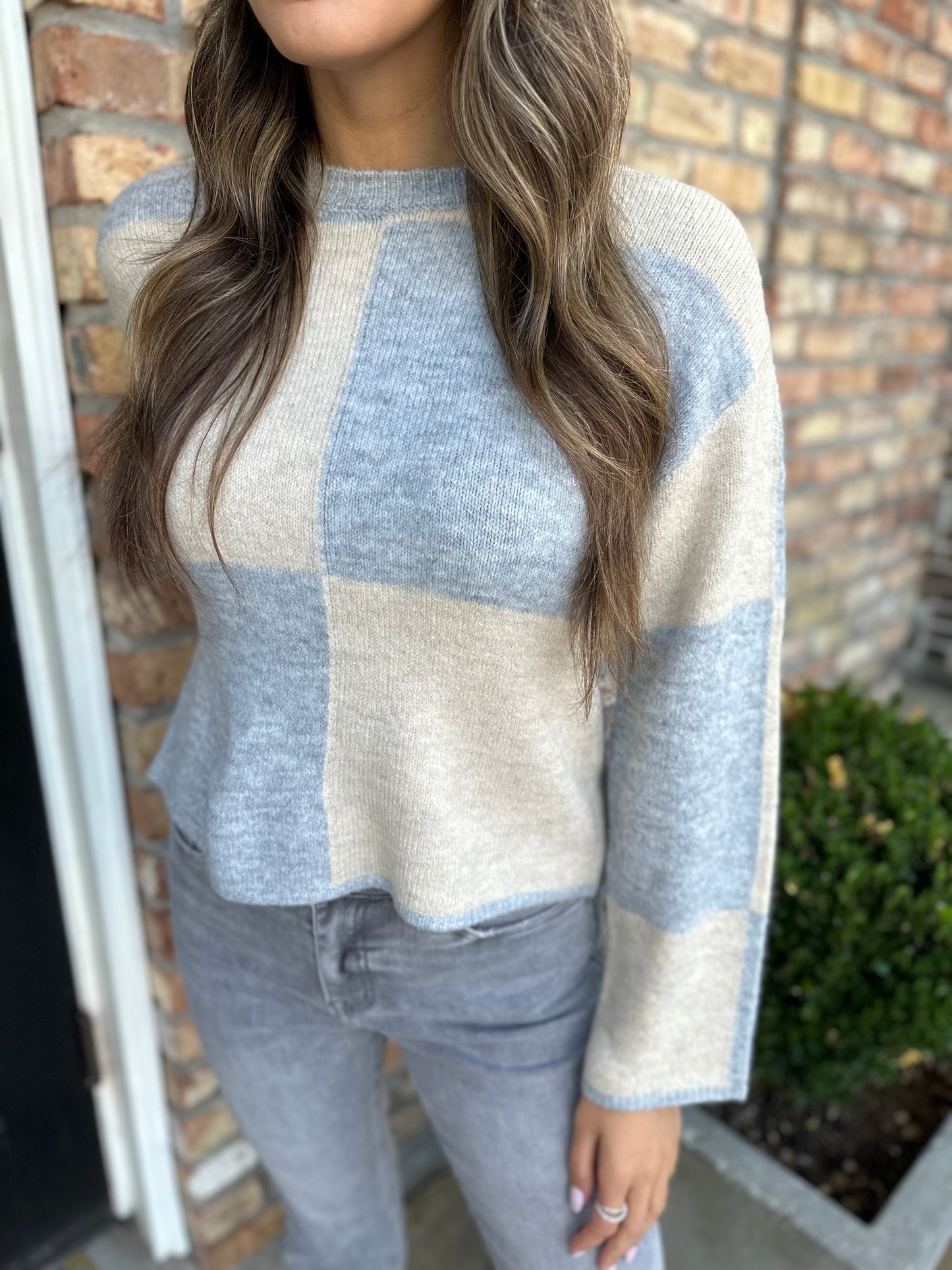Z Supply Rosi Blocked Sweater- Grey