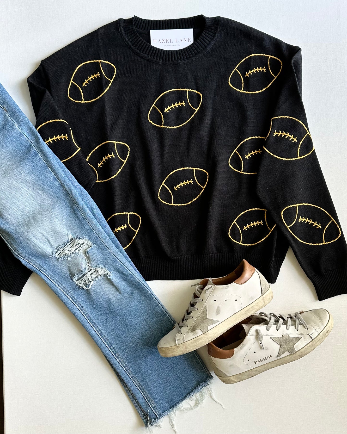 The Scrimmage Sweater- Black & Gold