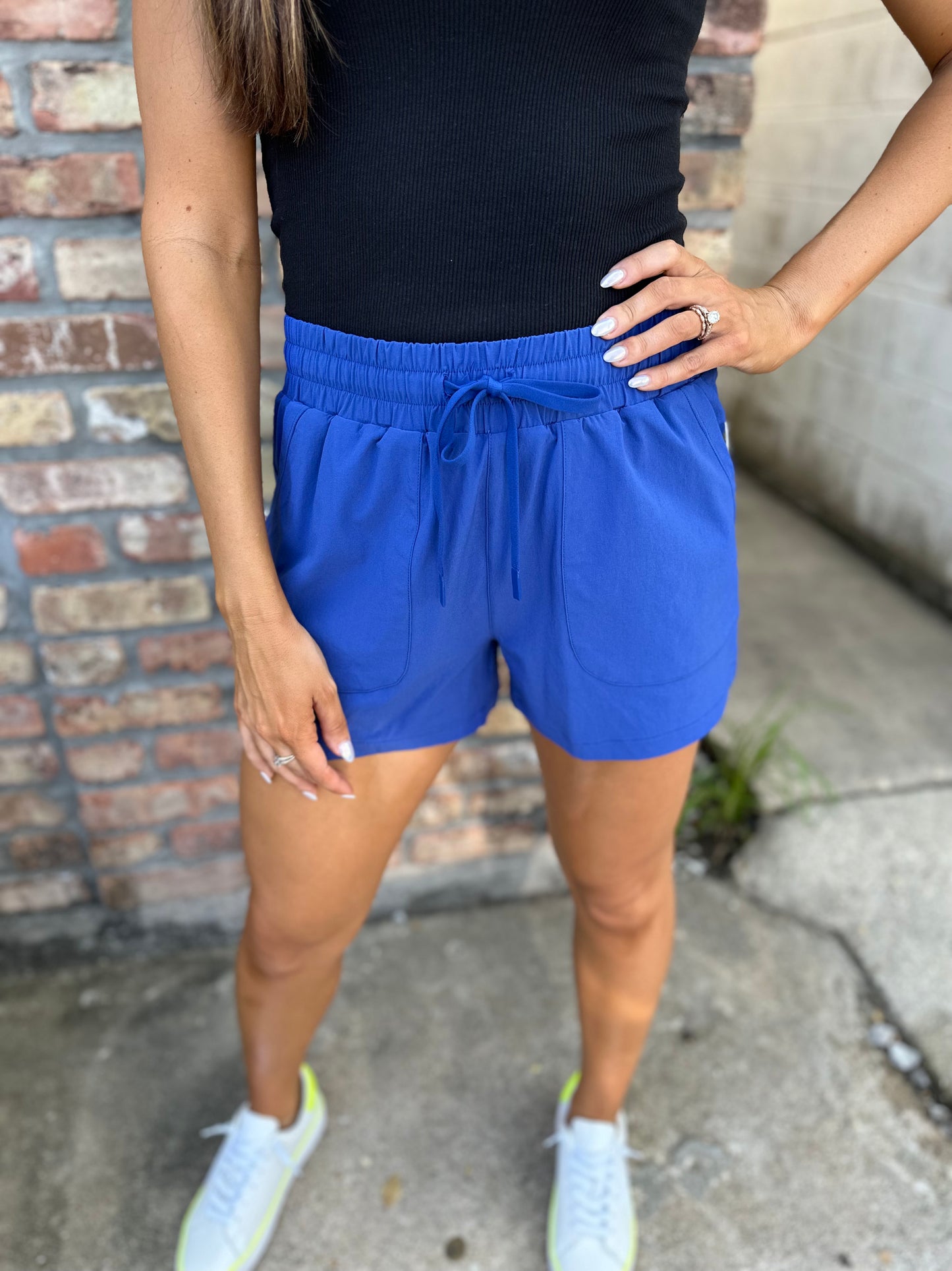 Mona Athletic Shorts-Blue