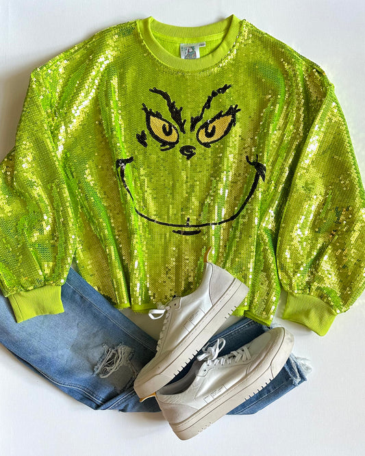Grinch Sequin Sweater
